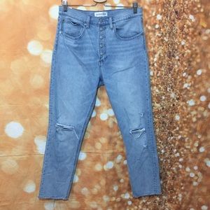 Denim Forum Yoko high rise slim straight Button Fly Jeans